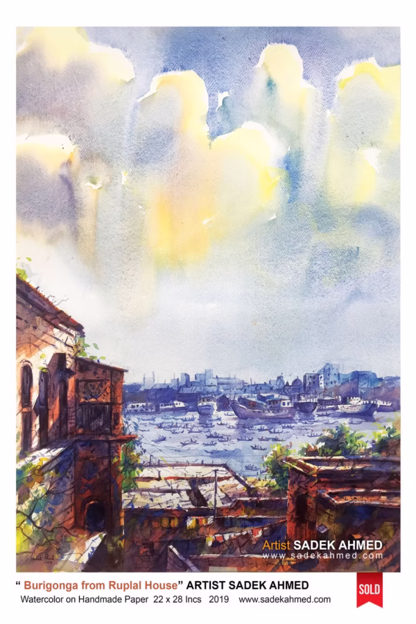Buriganga from Ruplal House ( 22 x 28 Inches )