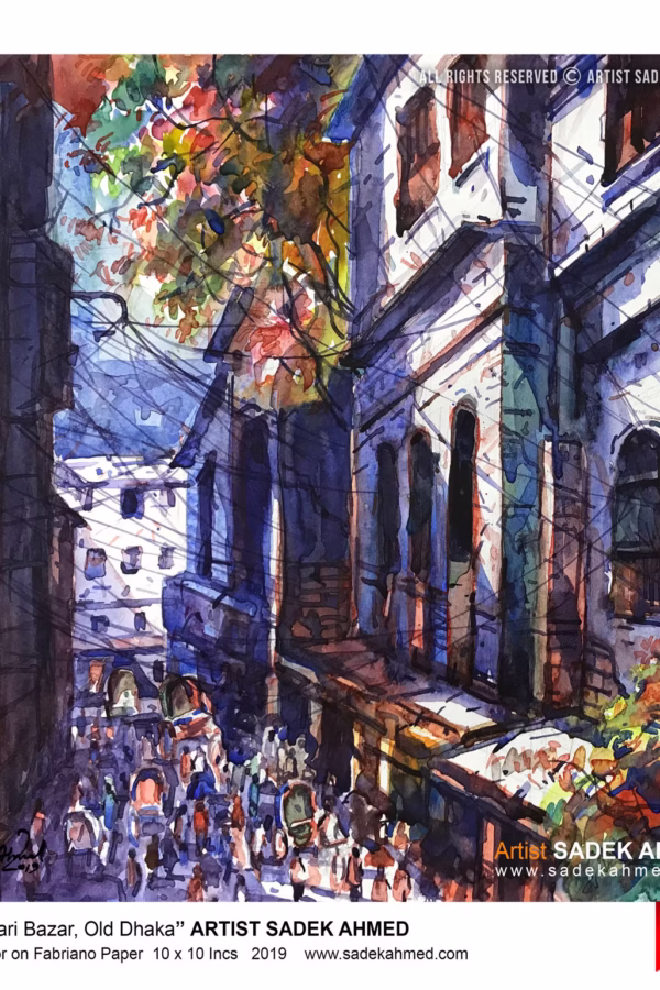 Shankhari Bazar, Old Dhaka ( 10 x 10 Inches )