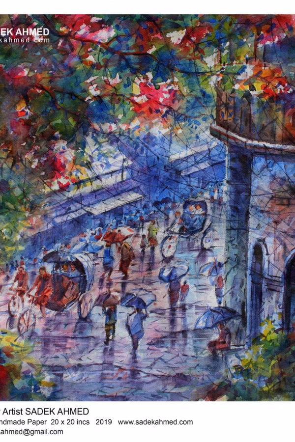 Rainy Day | 20 x 20 Inches | Watercolor on Paper