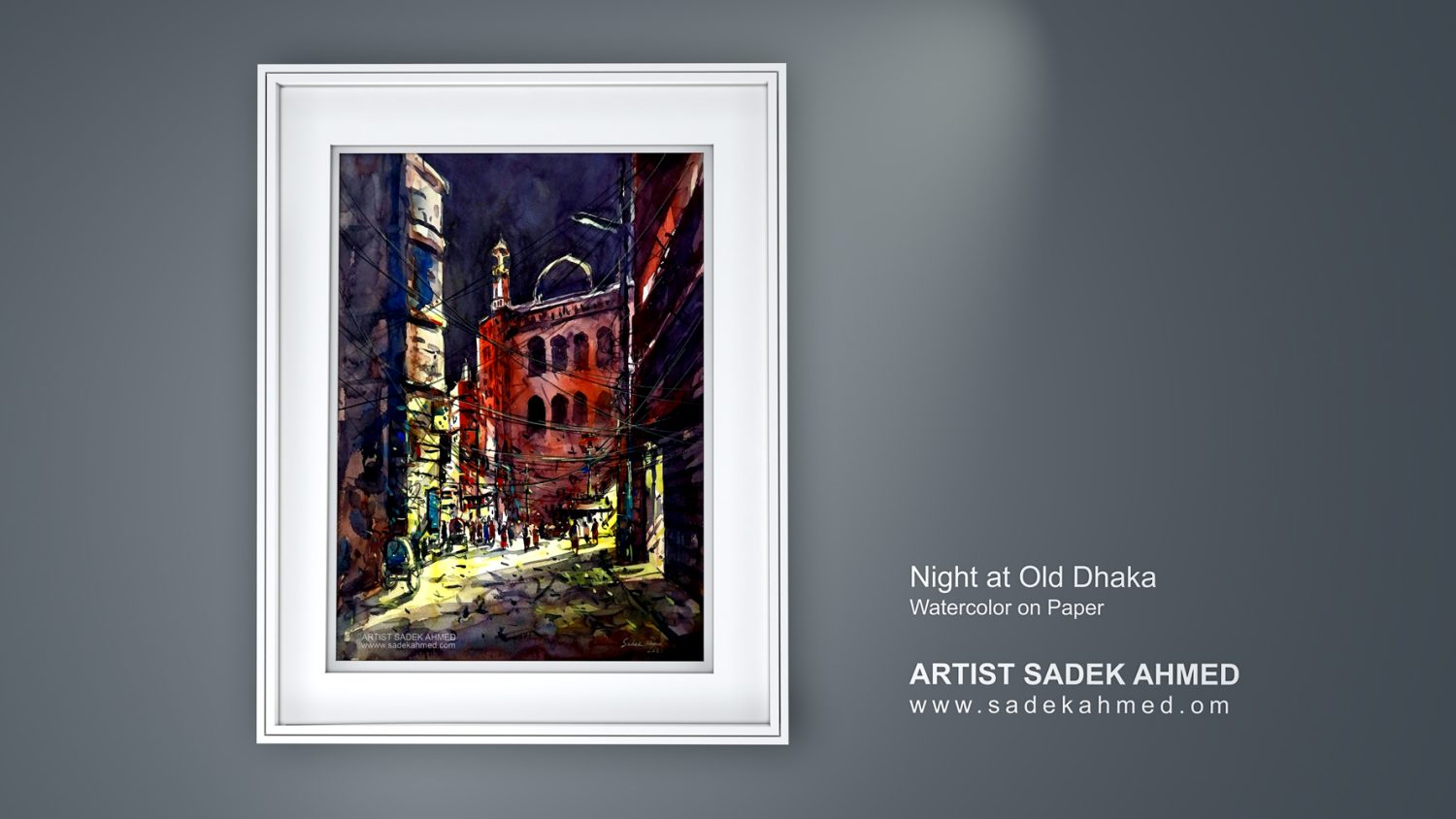 Night at Old Dhaka | 10 x 13 Inches | Watercolor on Paper - Image 2