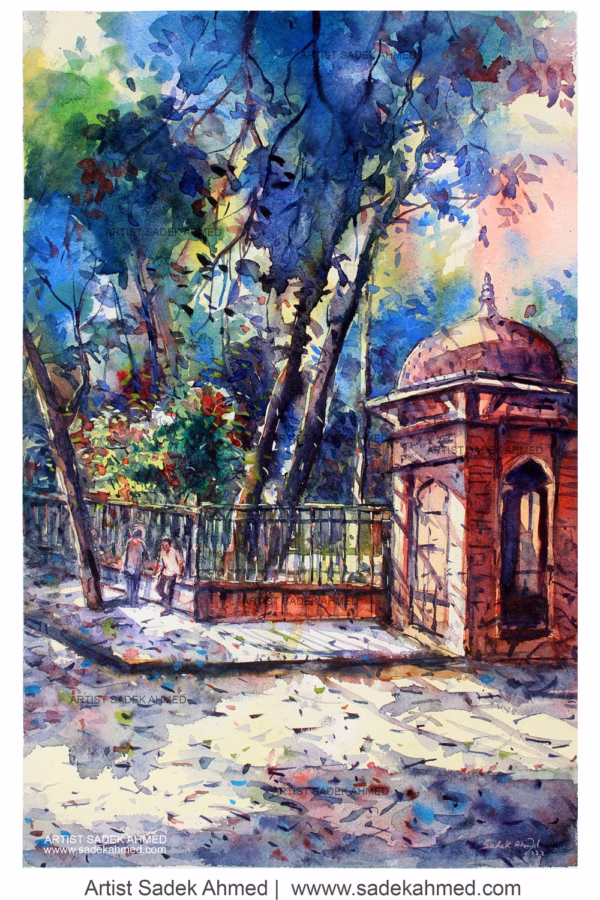 The Gate of Fazlul Haque Muslim Hall , DU  ( 15 x 22 Inches ) Watercolor on paper