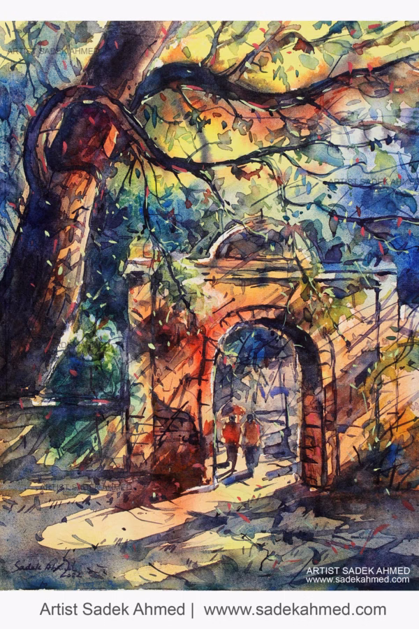 The gate  ( 25 x 33 cm) Watercolor on Paper