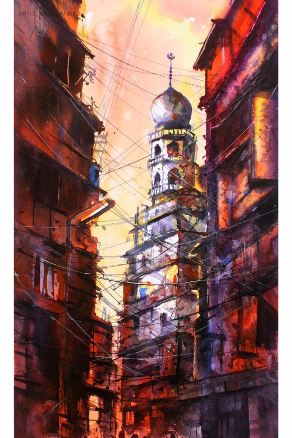 Mosque of Babu Bazar, Old Dhaka ( 25cm x 50cm )