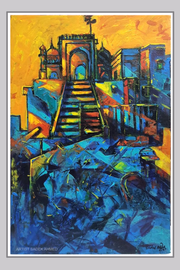 Nagarnama / Tales of the Old Dhaka  (  Khan Mohammad Mridha Mosque , Lalbagh ) | 12 x 16 Inches
