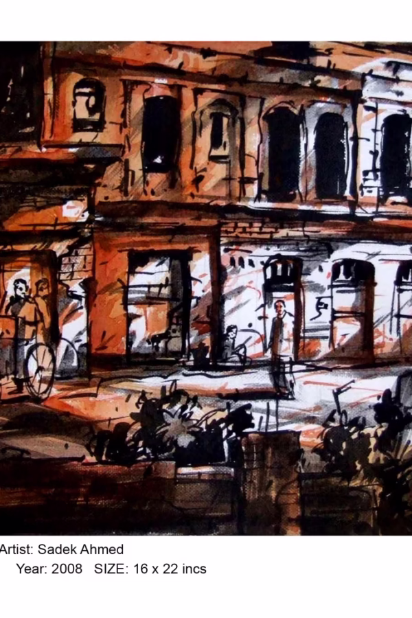 Old Dhaka |15 x 22 Inches |  Ink and Watercolor on Paper