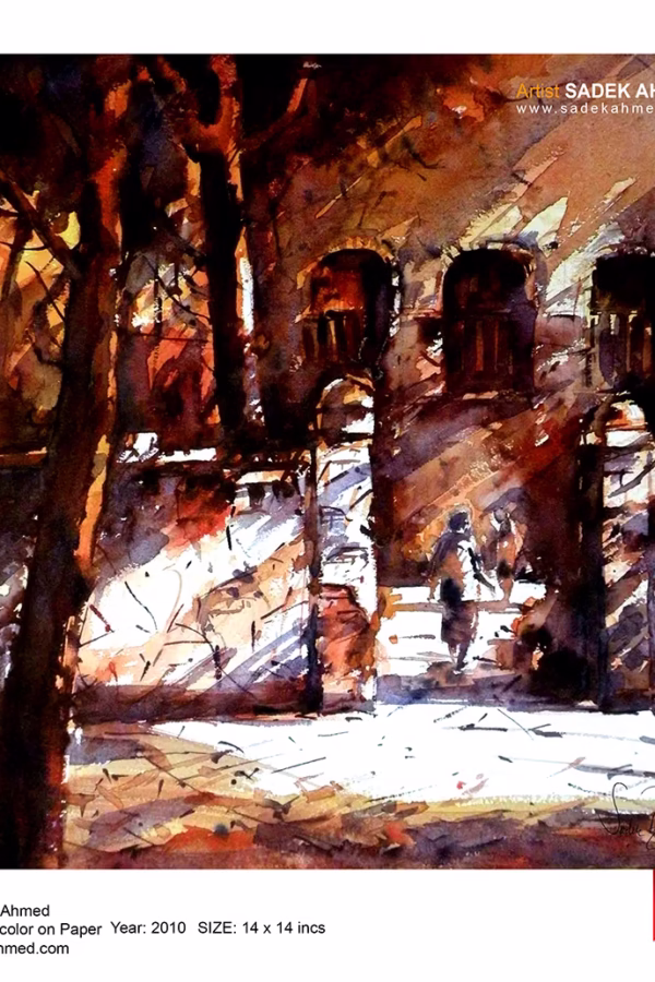 Old Dhaka | 14 x 14 Inches | Watercolor on Paper