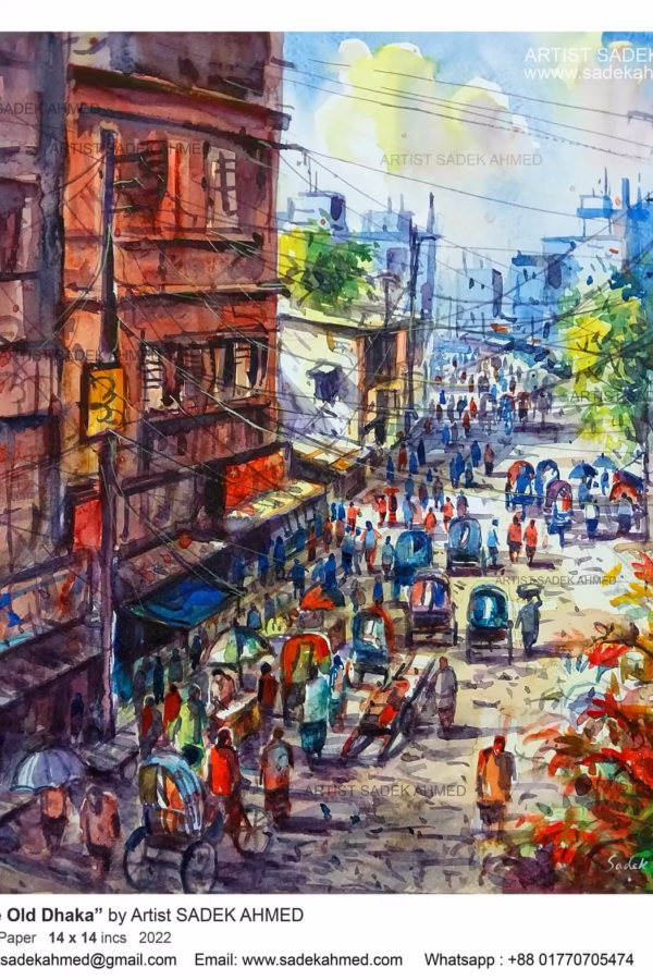 Tales of the Old Dhaka | 14 x 14 Inches | Watercolor on Paper