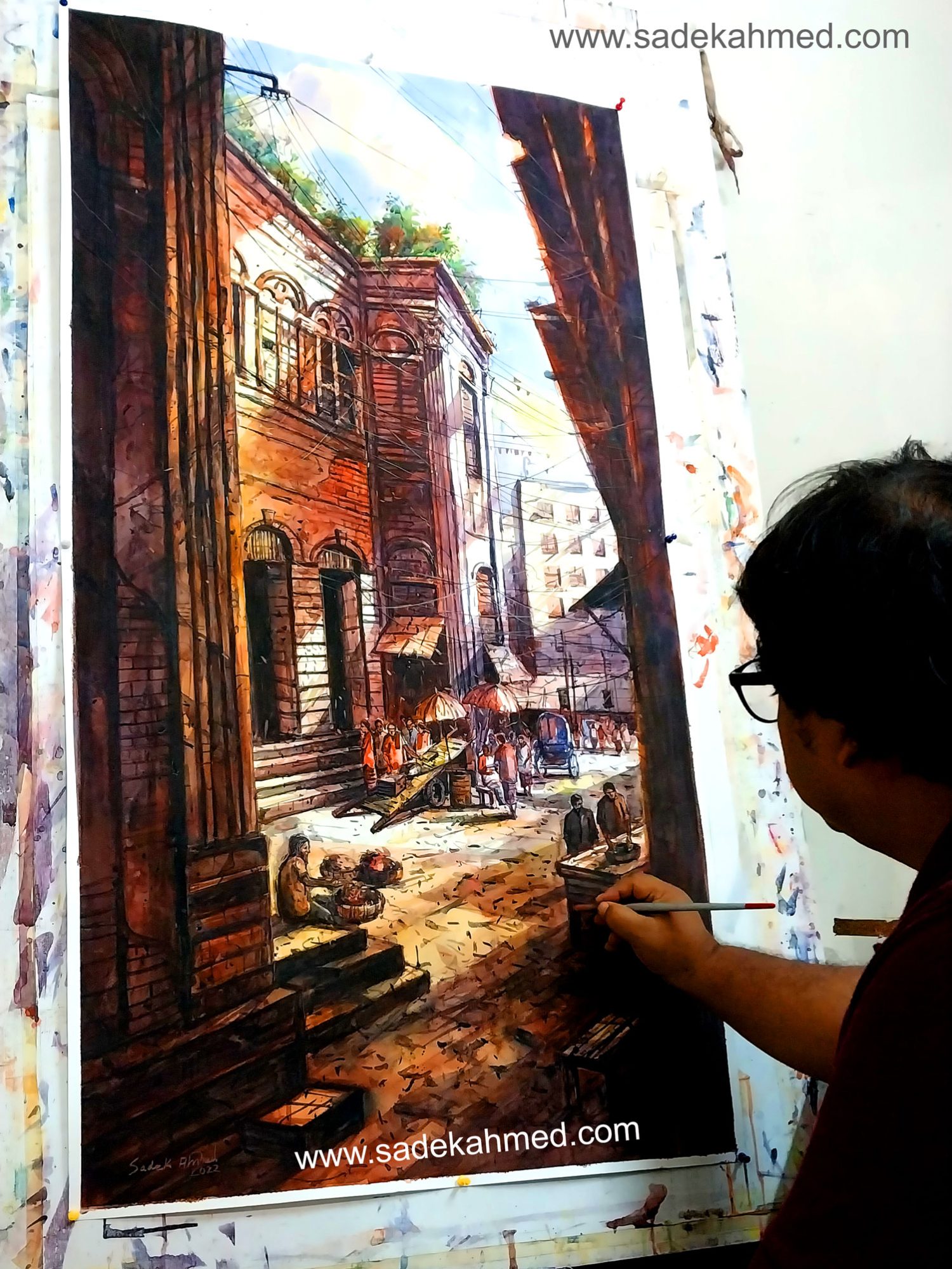 Ruplal House from Old Dhaka | 48 x 27 Inches | Watercolor on Paper