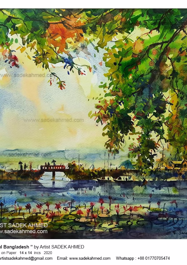 Beautiful Bangladesh | 14 x 14 Inches | Watercolor on Paper