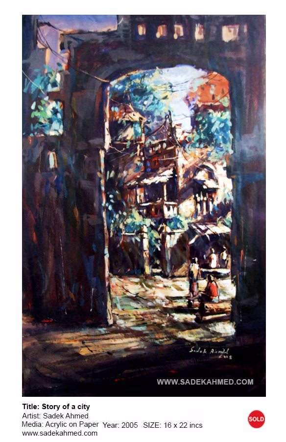 Old Dhaka| Acrylic on Paper |  2005
