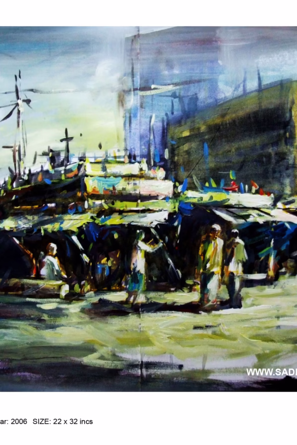 Karwan Bazar | Acrylic on Paper |  2009