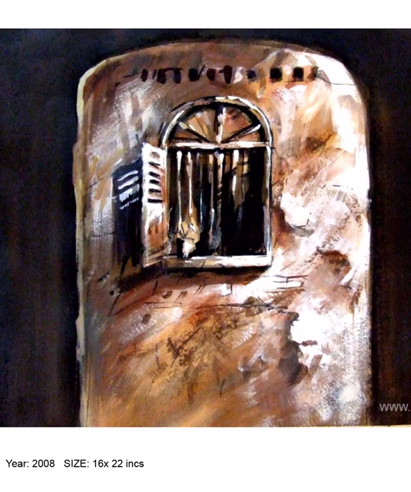 Nagarnama | 24 x 24 Inches | Acrylic on Paper | 2008