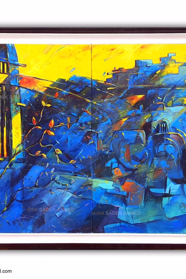 নগরনামা -1 / Tales of the old city |  W 36 x H 72 Inches    | Acrylic on Canvas