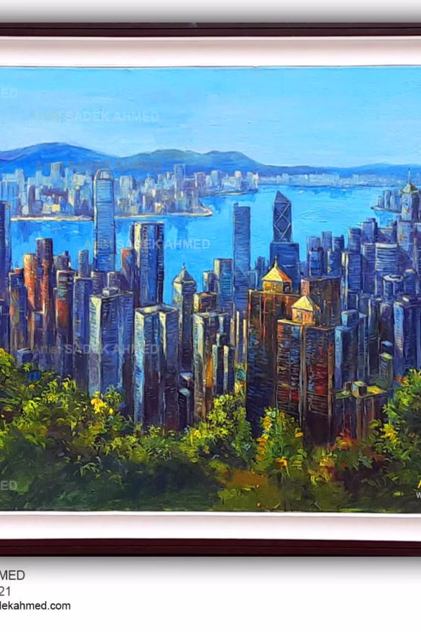 Hong Kong | Commission work | Acrylic on Canvas | 36 x 60 Inches