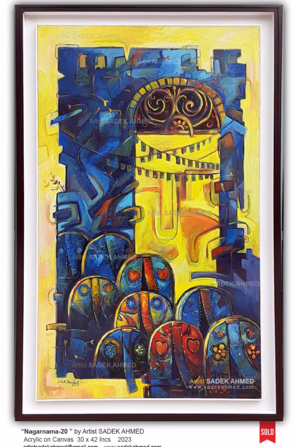 Nagarnama | Acrylic on Canvas | 42 x 30 Inches