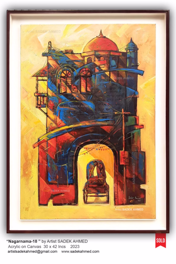 Nagarnama- 8 | Acrylic on Canvas | 42 x 30 inches