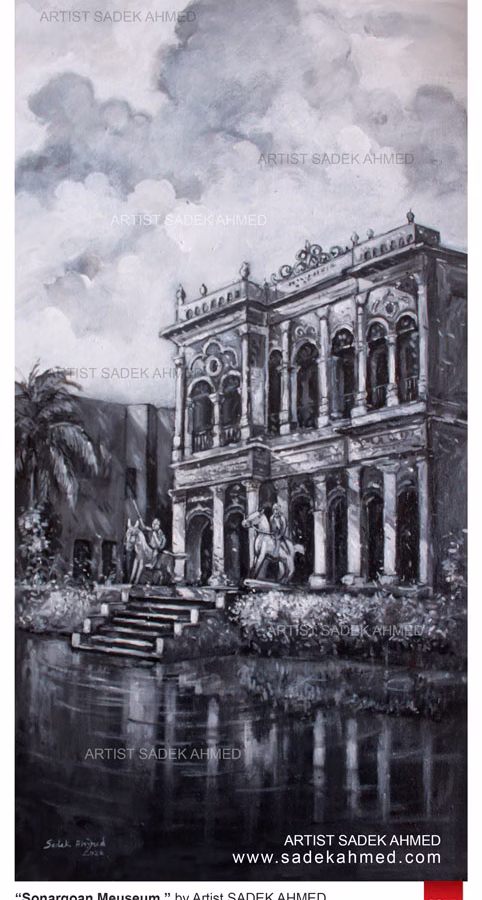 Sonargoan Museum  | 18 x 36 Inches | Acrylic on Canvas