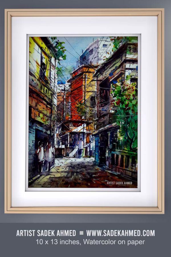 Shankhari Bazar | 10 x 13 inches | Watercolor on paper | 2023