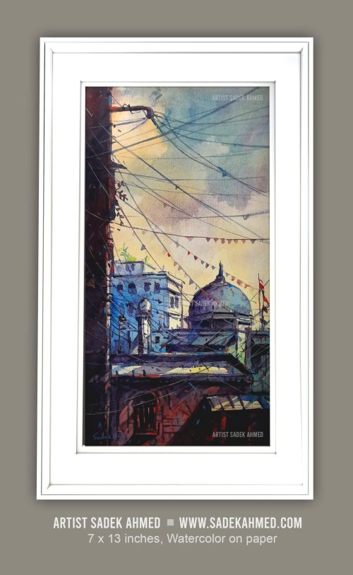 The Unknown Mosque | 7 x 13 inches | Watercolor on paper | 2023