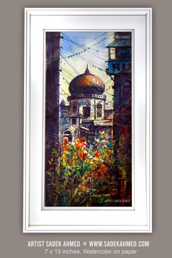 The Mosque | 7 x 13 inches | Watercolor on paper | 2023