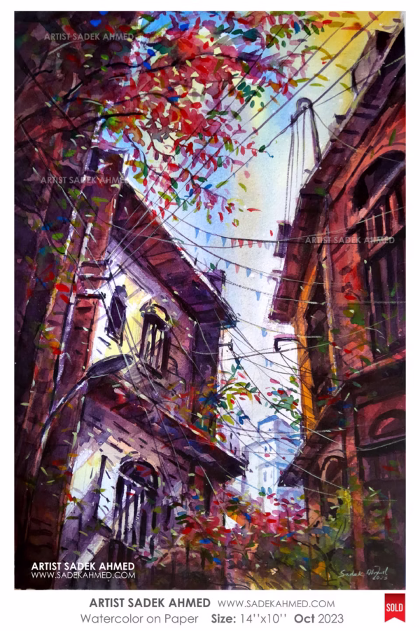 Old Dhaka | 10 x 14 inches | Watercolor on paper | 2023