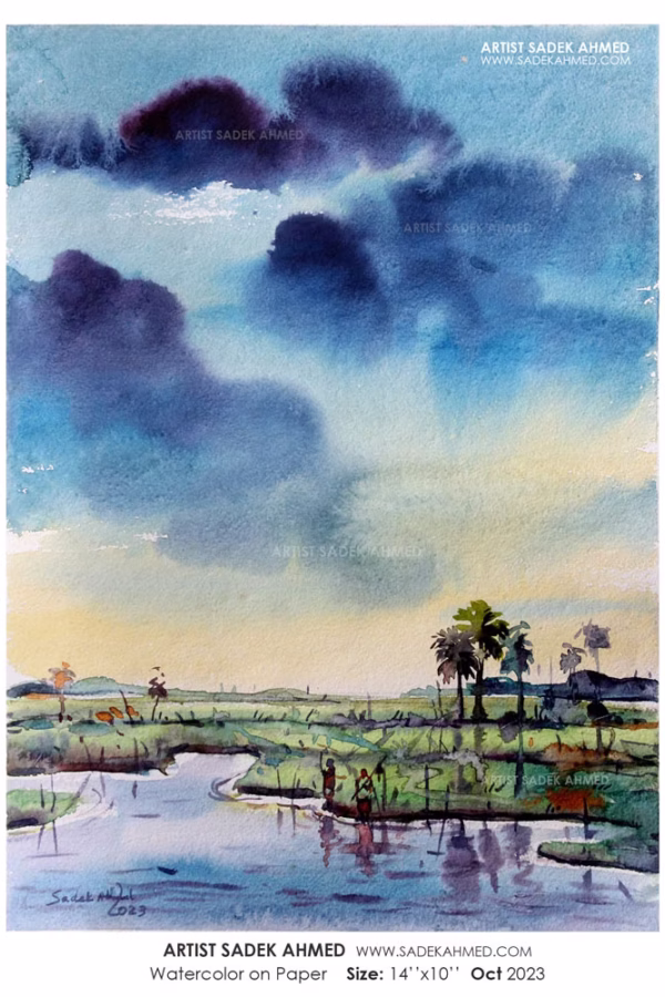 Beautiful Bangladesh| 10 x 14 inches | Watercolor on paper | 2023