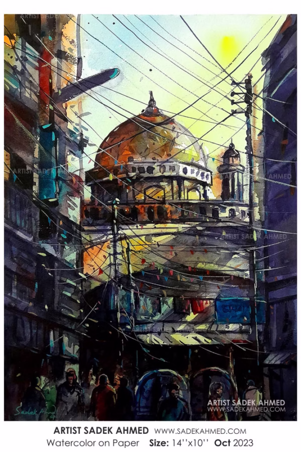 Old Dhaka | 10 x 14 inches | Watercolor on paper | 2023