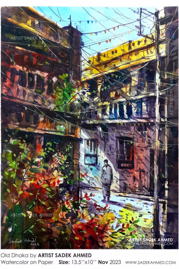 Old Dhaka | 10 x 14 inches | Watercolor on paper | 2023