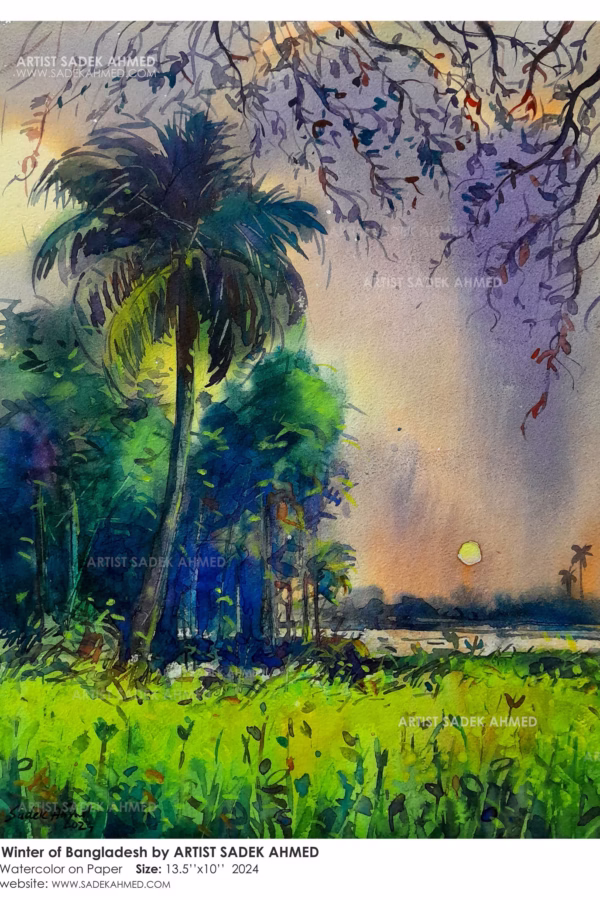 Beautiful Bangladesh | 13.5 x 10 Inches | Watercolor on Paper | 2024