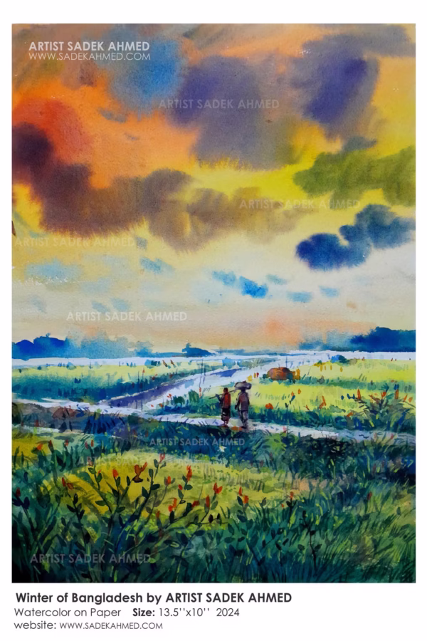 Winter of Bangladesh | 13.5 x 10 Inches | Watercolor on Paper | 2024
