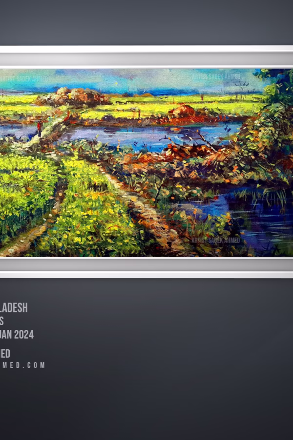 Mustard Field , 18 x 36 inches , Acrylic on Canvas , 2024