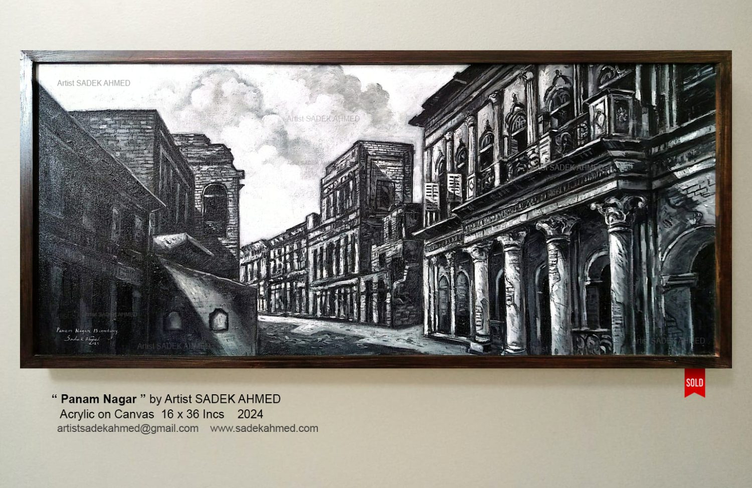 Panam Nagar | Acrylic on Canvas | 16 x 36 Inches  | 2024