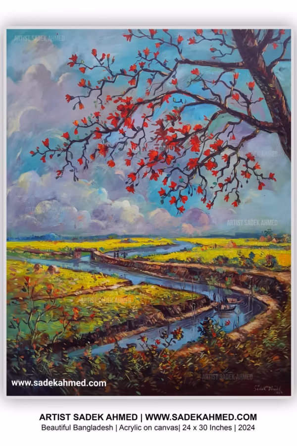 Beautiful Bangladesh | Acrylic on Canvas | 24 x 30 Inches