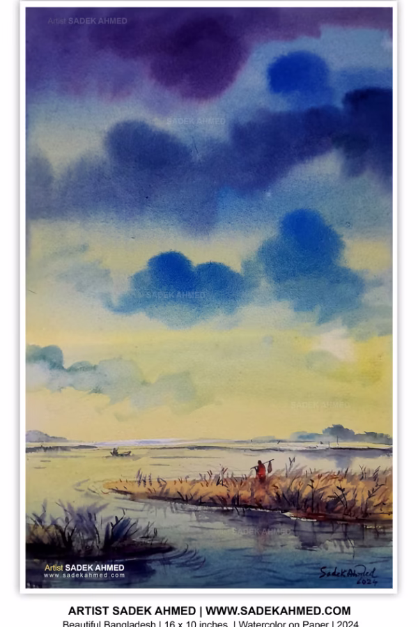 Beautiful Bangladesh | 16 x 10 Inches | Watercolor on paper | 2024