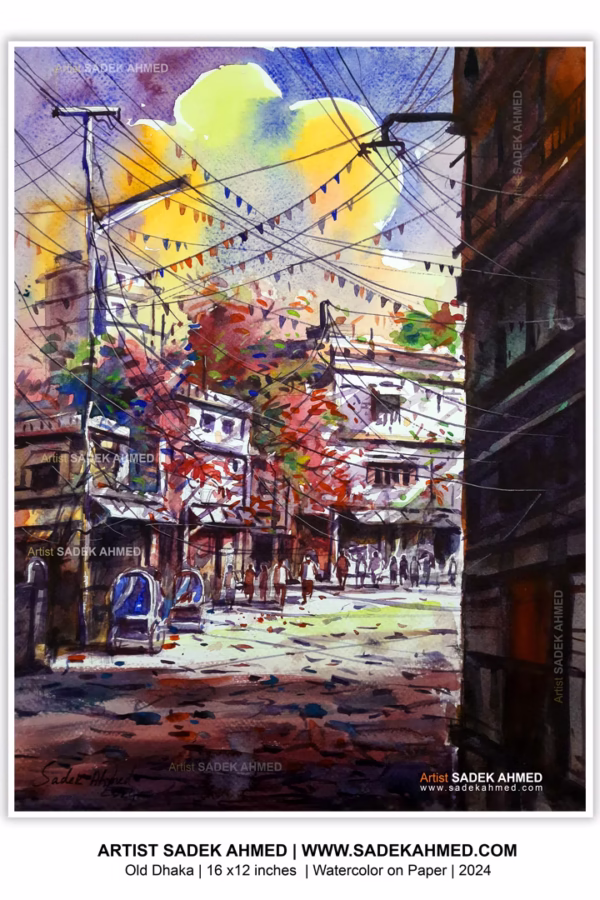 Old Town |  16 x 12 Inches | Watercolor painting on Paper | 2024