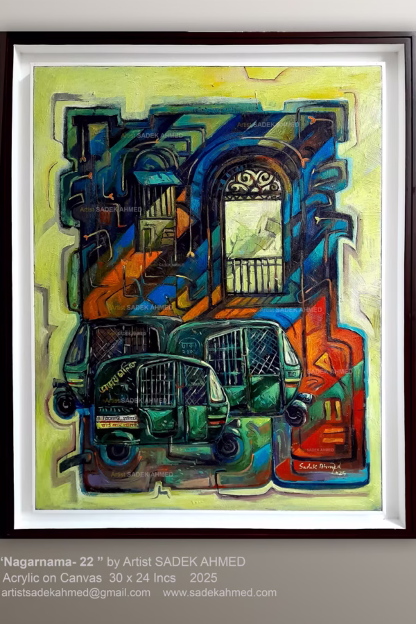 Nagarnama-22 | 30 x 24 Inches | Acrylic on Canvas | 2025