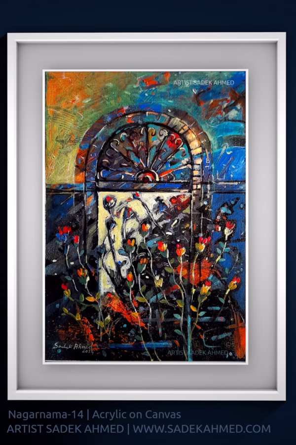 Nagarnama-14 | Acrylic on canvas | 8 x 11 inches | 2024