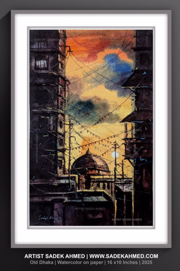Old Dhaka | Watercolor on Paper | 15.5x 10 Inches | 2025