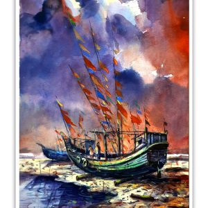 Sampan |  Watercolor on paper |  22 x 16 Inches |  2025