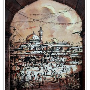 Dhaka New Market |  Watercolor on Paper  | 23 x 16 Inches | 2025