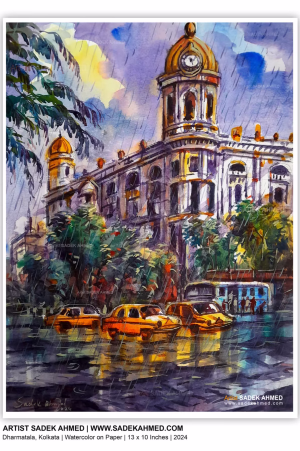 Dharmatala, Kolkata, India  | 13 x 10 Inches | Watercolor on Paper | 2024