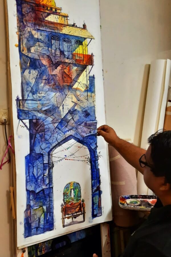 Nagarnama | 24 x 48 Inches | Watercolor on paper