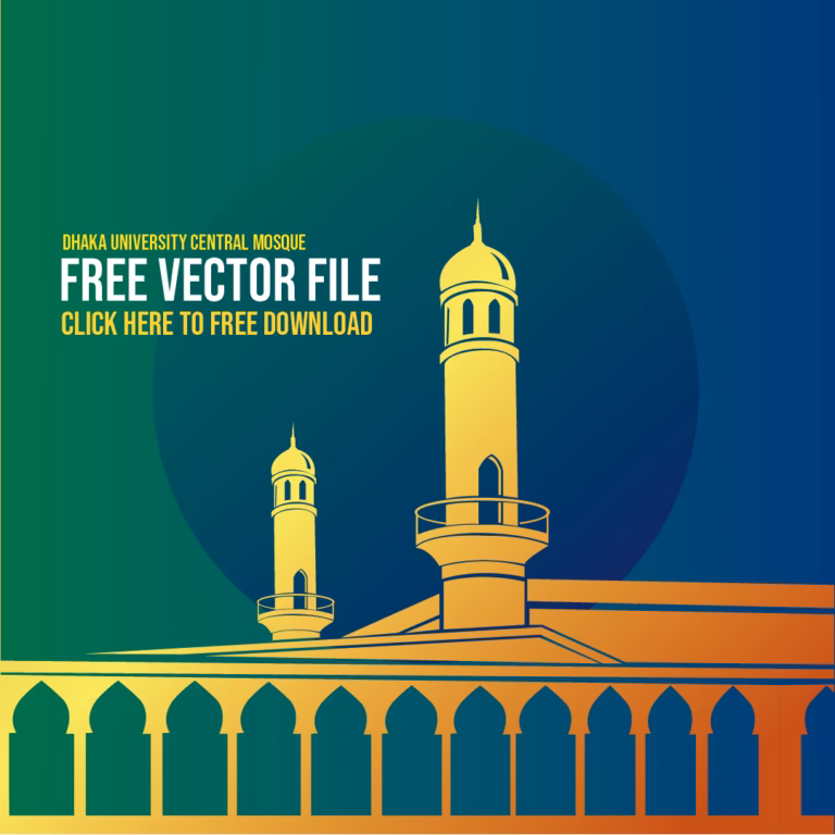 Free Vector of Central Mosque Dhaka university