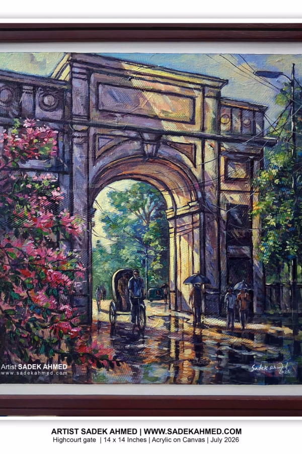 Highcourt Gate  | Acrylic on Canvas | 14 x 14 Inches | 2026